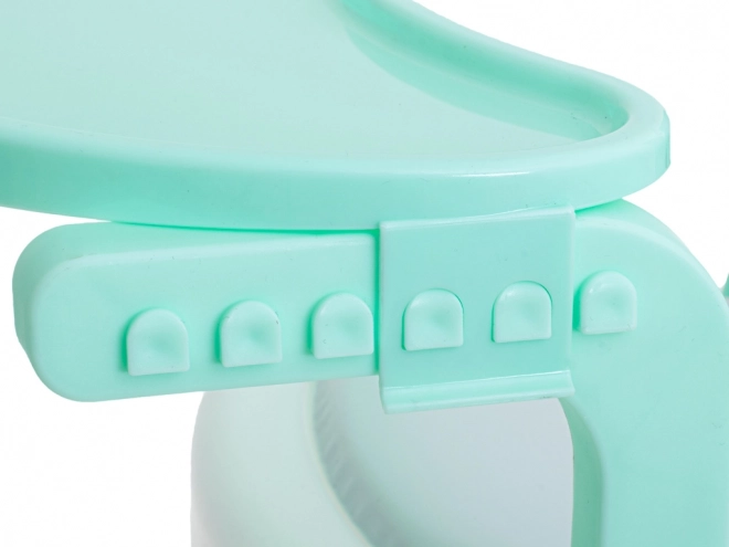 Krukje voor eten en spelen met tafel turquoise