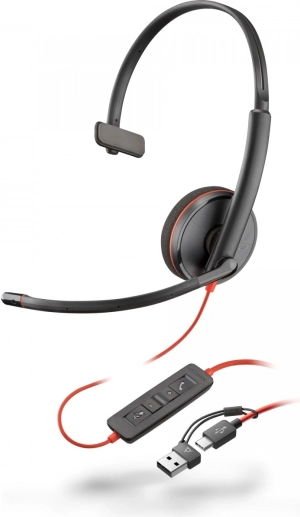 Einseitige Kopfhörer Poly Blackwire 3210 USB-C + USB-C/A