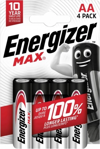 Alkalische batterijen LR6/AA Energizer MAX, verpakking 4 stuks