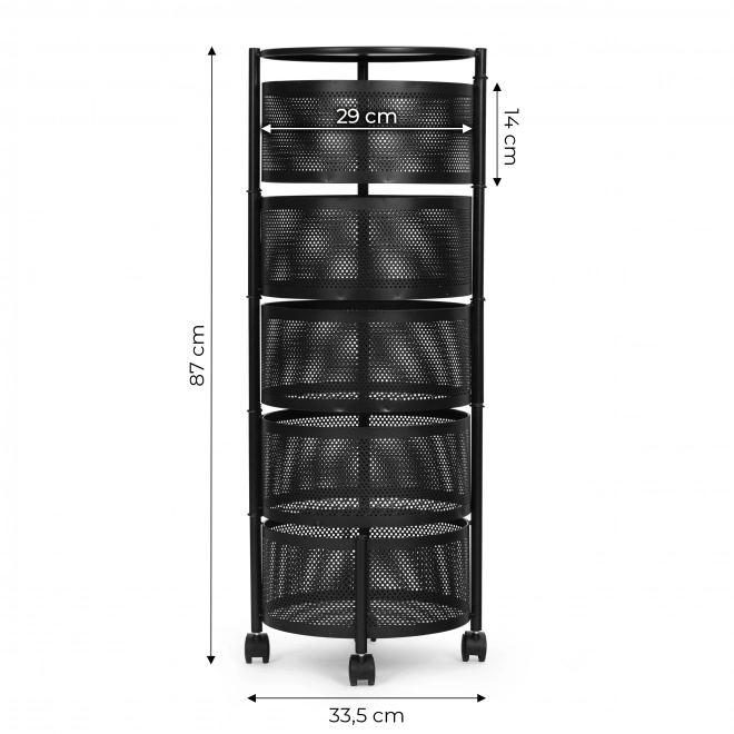 Keuken plank organizer met draaibare planken, 5 niveaus, metaal, ModernHome