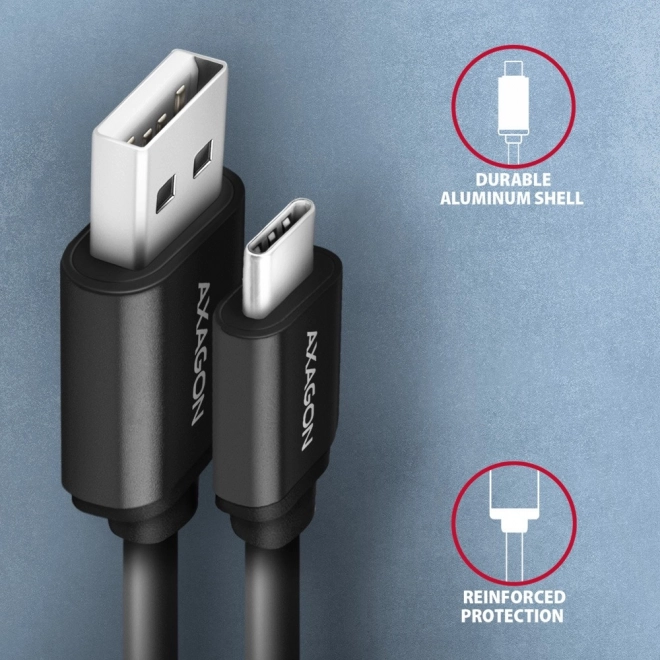 BUCM-AM20TB Twister USB-C - USB-A kabel, 1,1 m, USB2.0 3A, ALU