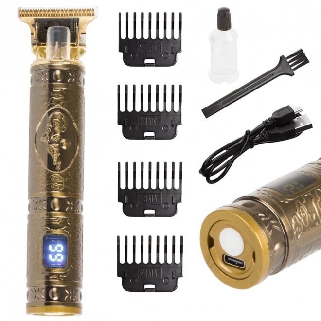 Gouden elektrische baard- en haartrimmer
