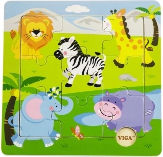 Wooden Safari Puzzle for Kids 18m+
