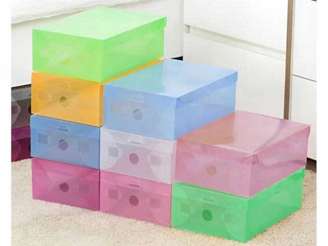 Meer kleurige doorzichtige schoenendozen 10 stuks