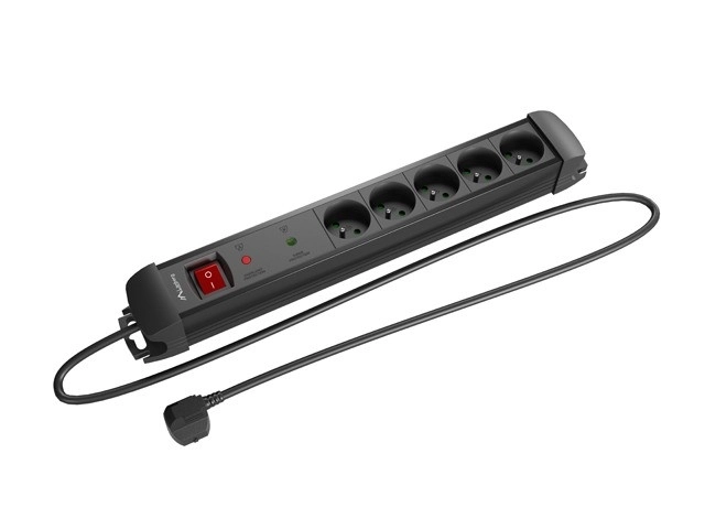 Lanberg Überspannungsschutz-Steckdosenleiste 5-fach, 3 Meter Kabel