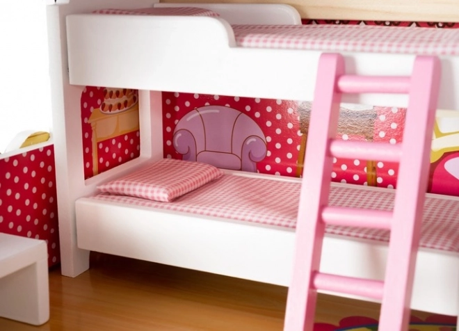 Houten poppenhuis met meubels 90 cm