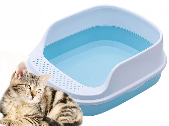 Toilette ouverte pour chats avec cadre et pelle