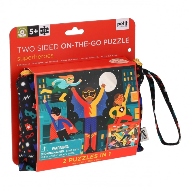 Dubbelzijdige puzzel Superhelden van Petit Collage