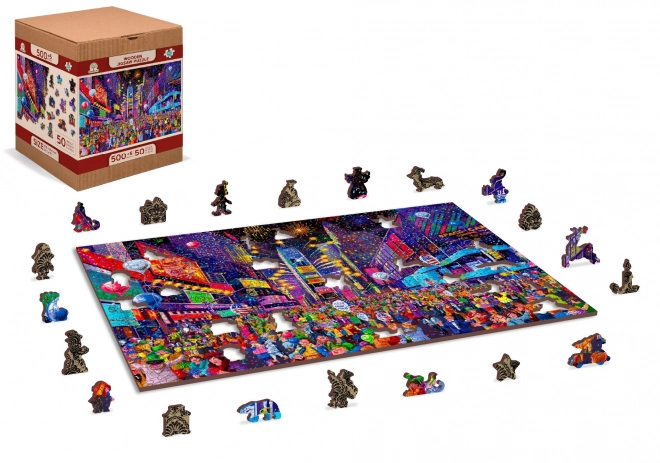 Houten Stad Houten Puzzel Nieuwjaar 2-in-1, 505 stukjes EKO
