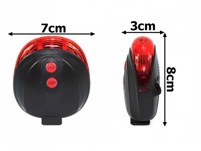 Achterlicht voor de fiets met LED en laser