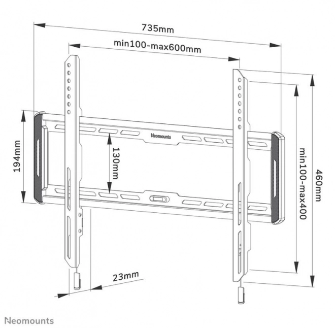 Retractable TV Mount Neomounts 40-75 inches