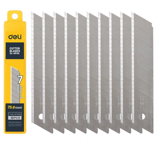 Mes 25 mm 10 stks meskop Deli Tools EDL-DP05 (zilver)