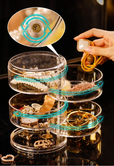 Jewelry Box 4-Tier Transparent