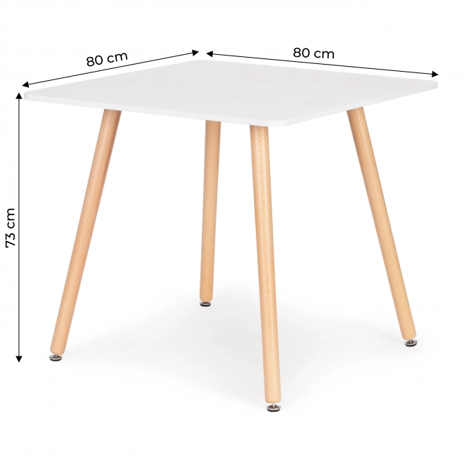 Moderne houten vierkante keukentafel 80x80 cm