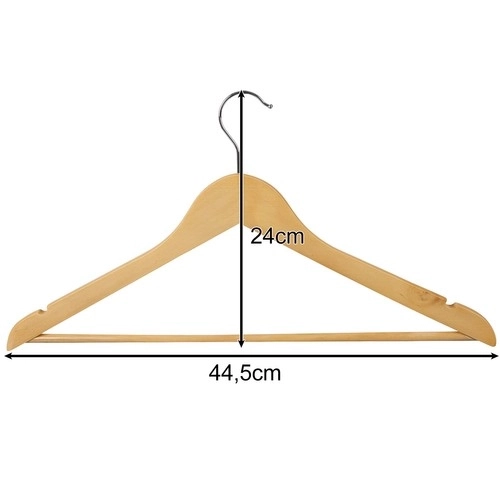 Wooden Clothes Hangers Set - 10 Pieces