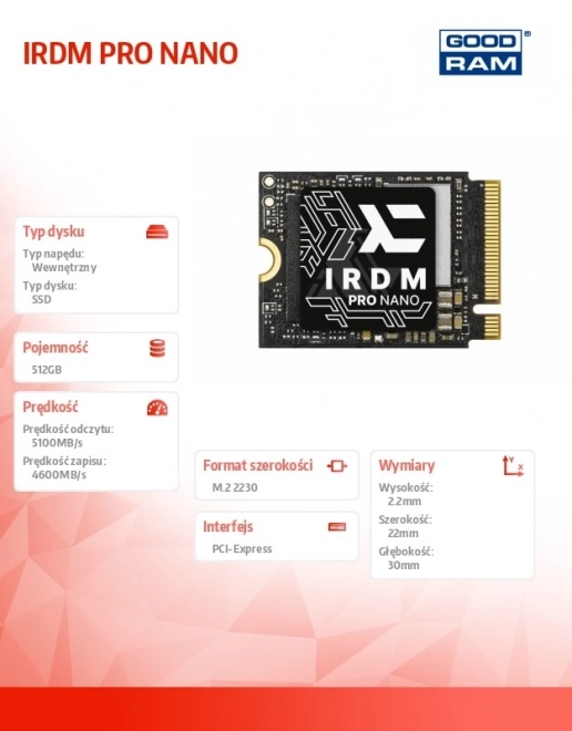 SSD disk IRDM Pro Nano M.2 2230 512GB