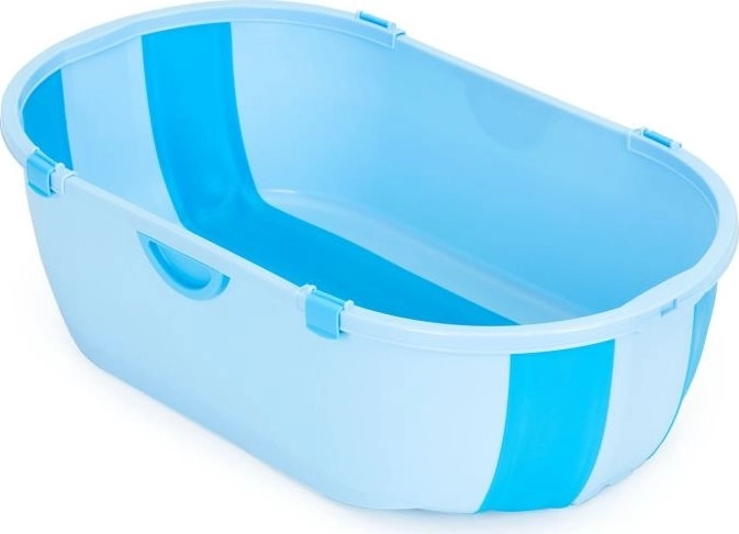 Folding baby bathtub with drain plug blue ECOTOYS