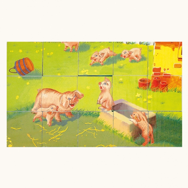 Cubes en bois Bino animaux domestiques 15 pièces