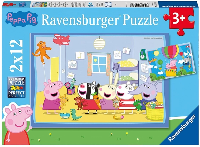 Peppa Pig: Peppino's avontuurlijke puzzel 2x12 stukjes