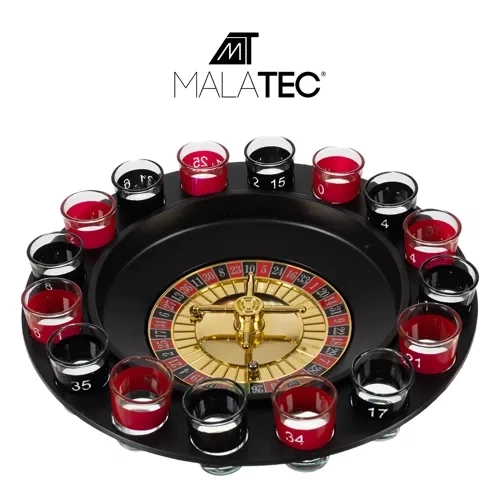 Party-Roulette-Spielset mit 16 Gläsern