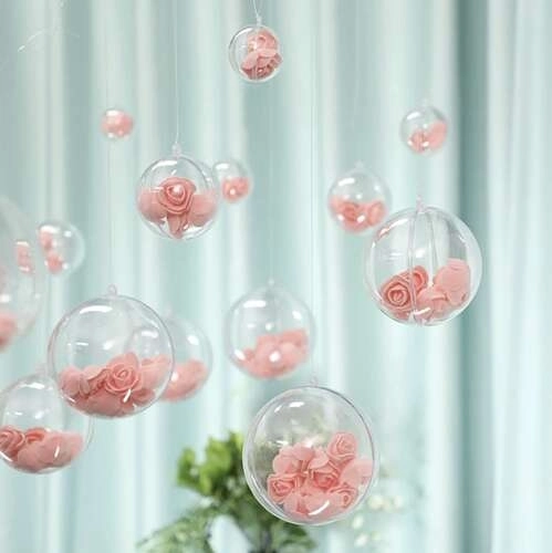 Durchsichtige Acryl-Weihnachtskugeln - Set mit 5 Stück