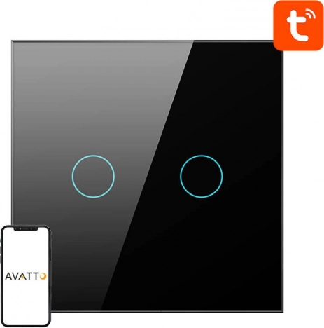 Interrupteur d’éclairage intelligent ZigBee Avatto va-et-vient noir