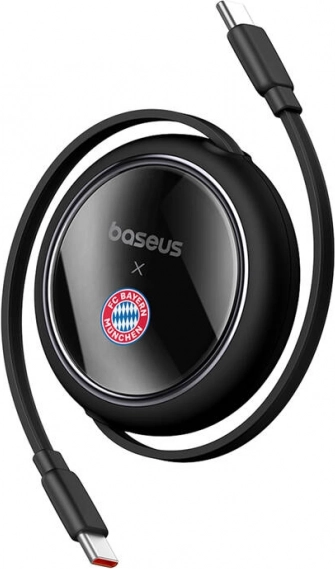 Retractable USB‑C Cable 100 W BASEUS Free2Pull – FC BAYERN Edition, Black