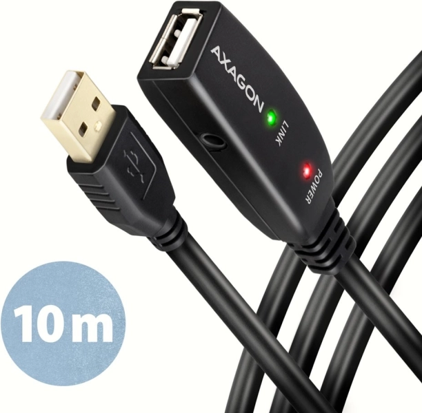 Axagon ADR-210 câble d’extension USB 2.0 actif A–M vers A–F 10 m