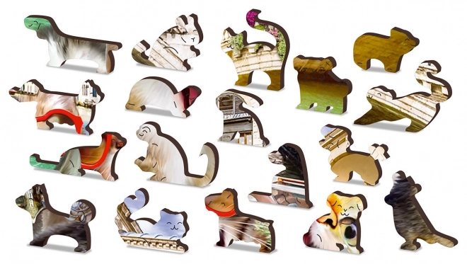 Wooden Puzzle Kittens in Venice 300 Pieces