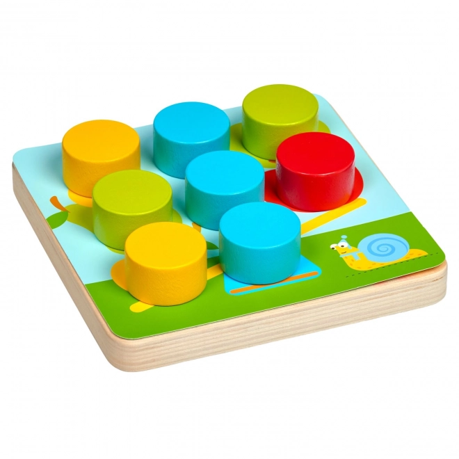 Lucy & Leo Kleurrijke mozaïek - houten spel met grote pinnen en sjablonen