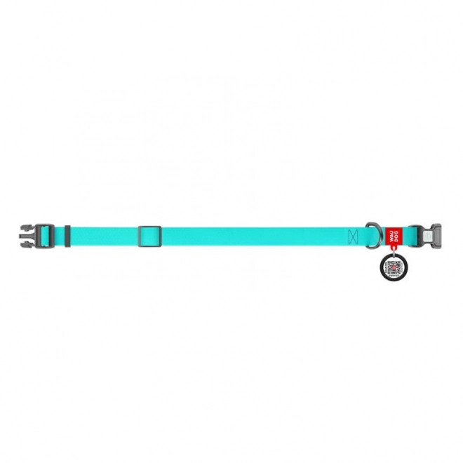Lichtgevende waterdichte halsband voor honden met QR-code Waudog maat L turquoise