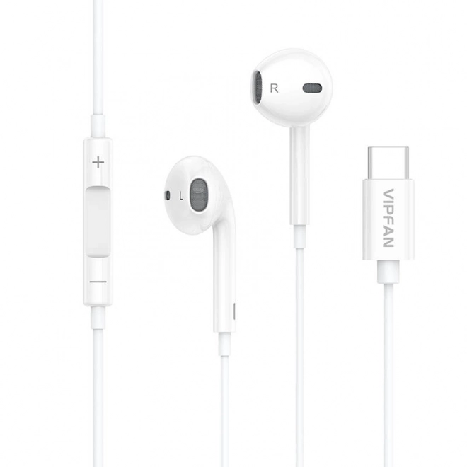 Vipfan M14 bedrade hoofdtelefoon USB-C wit