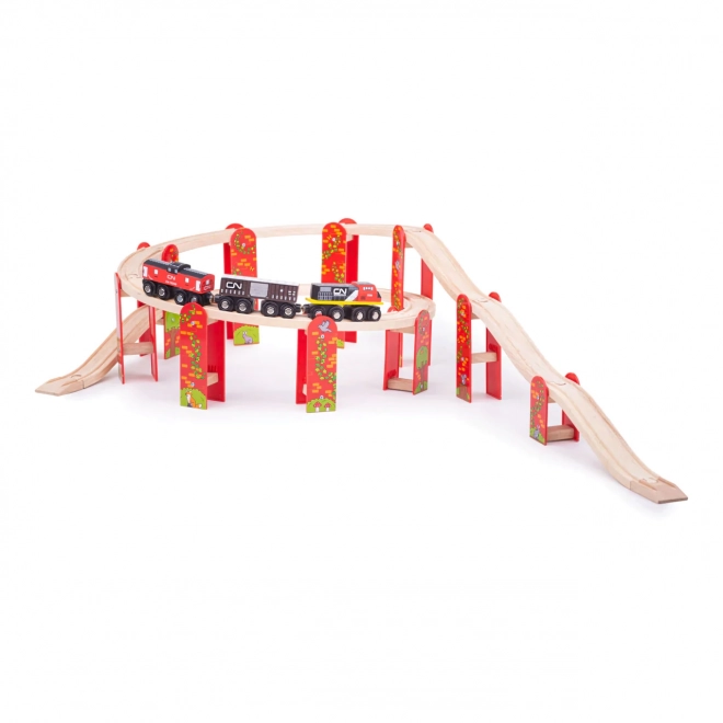 Bigjigs Rail meerlagige houten treinset