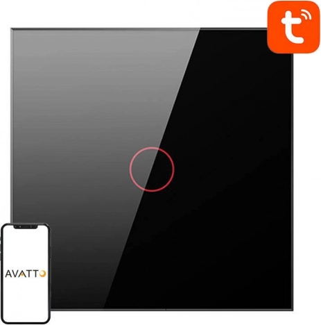 Interrupteur tactile intelligent Zigbee Avatto sans neutre 1 circuit – noir