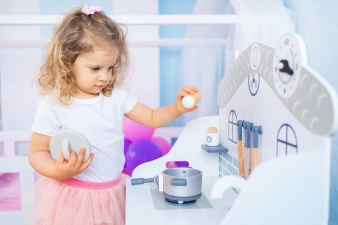 Houten keuken met accessoires Huisje
