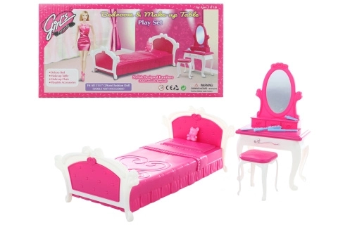 Glorie slaapkamer met kaptafel voor poppen