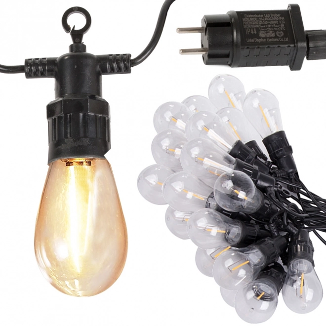 Garten-Lichterkette mit 20 LED-Glühbirnen