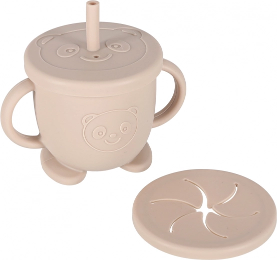 Beker 2-in-1: met rietje en voor snacks