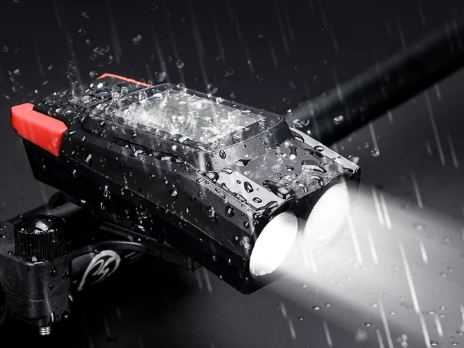 3-in-1 Bike LED Light with Horn and Counter