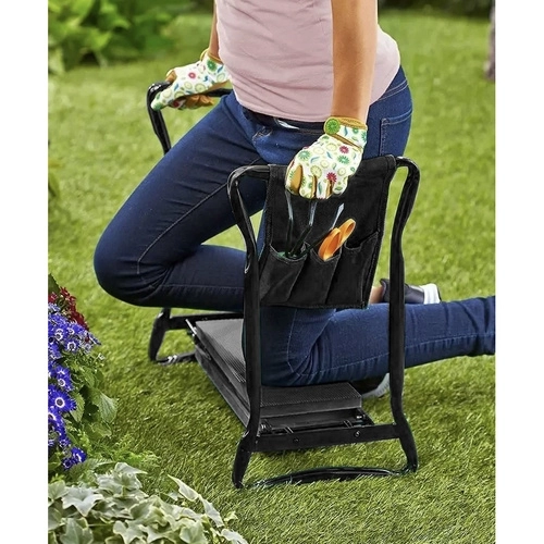 Gartenkniebank und Hocker 3-in-1 mit Werkzeugtasche