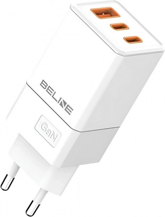Netlader 65 W GaN met 2× USB‑C en USB‑A, wit
