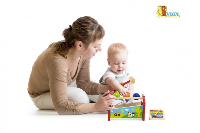 Wooden Hammer Toy and Xylophone