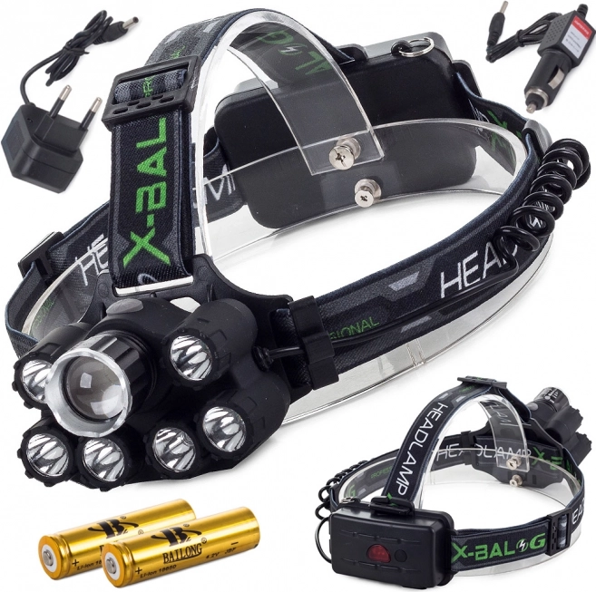 Professionelle Stirnlampe Bailong mit LED und UV-Licht