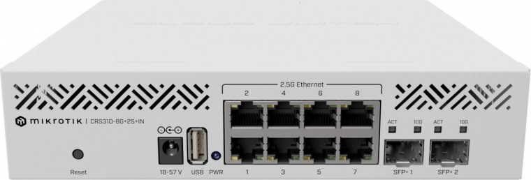 Acht 2,5G poorten + twee 10G SFP+ voor een snel netwerk