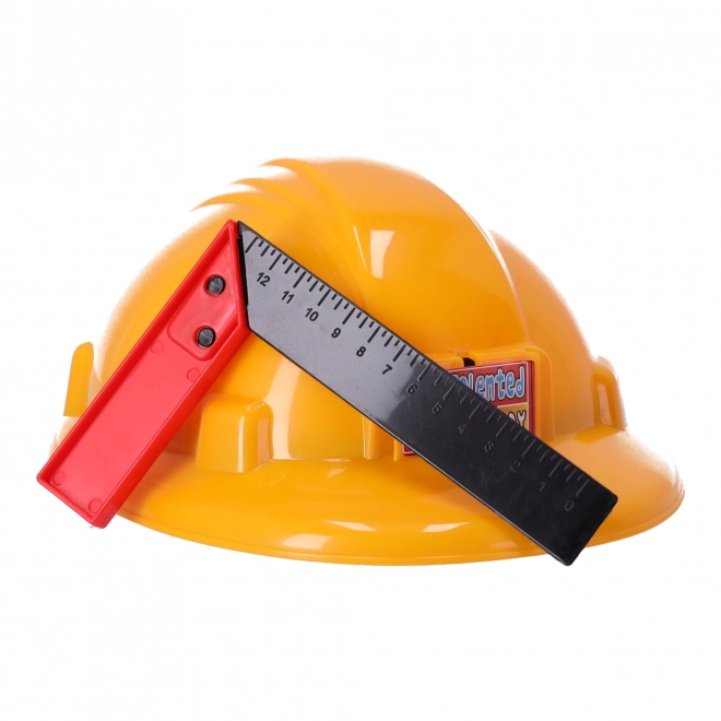 Set voor kleine klusser met helm en gereedschap
