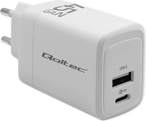Qoltec 45W GaN oplader wit