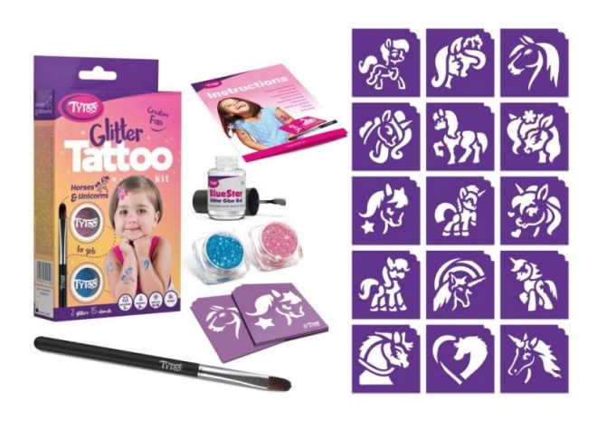TyToo paarden en eenhoorns glinsterende tatoeages
