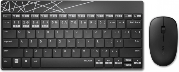 Ensemble sans fil clavier et souris Rapoo 8000M noir