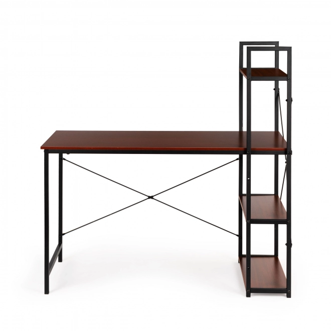 Houten computertafel met loftplanken