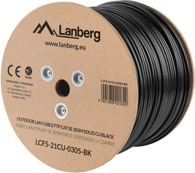 LANBERG buiten netwerkkabel FTP Cat5e CU, 305 m, massieve kern